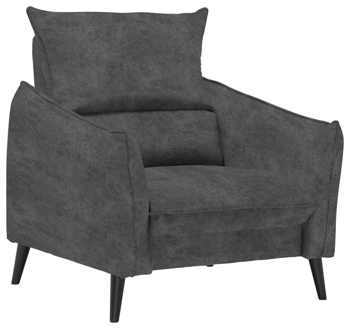 SESSEL in Velours Anthrazit  - Anthrazit/Schwarz, Design, Holz/Textil (96/98/100cm) - Carryhome