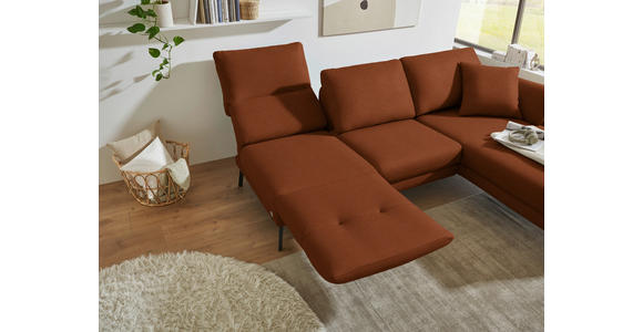 ECKSOFA  in Flachgewebe Kupferfarben  255-365/175-224 cm  - Schwarz/Kupferfarben, Design, Textil/Metall (255-365/175-224cm) - Dieter Knoll