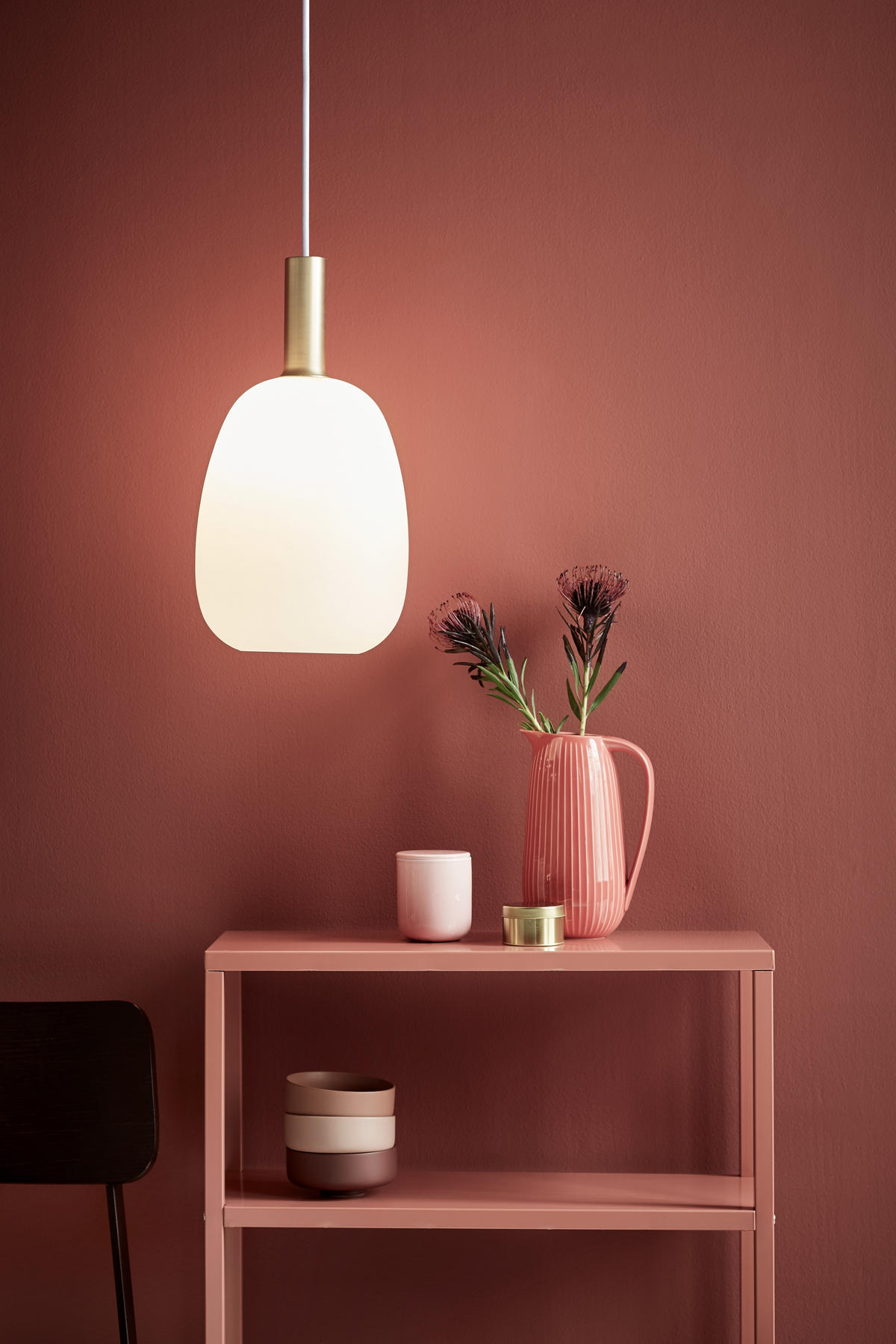 Hängeleuchte (1-flammig) aus O 43/343 cm  - Messingfarben/Schwarz, Basics, Glas/Metall (43/343cm) - Nordlux