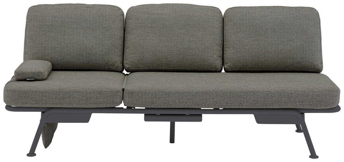 GARTENBANK 198/78/81 cm  Aluminium  - Graphitfarben/Grau, Design, Textil/Metall (198/78/81cm) - Zebra 