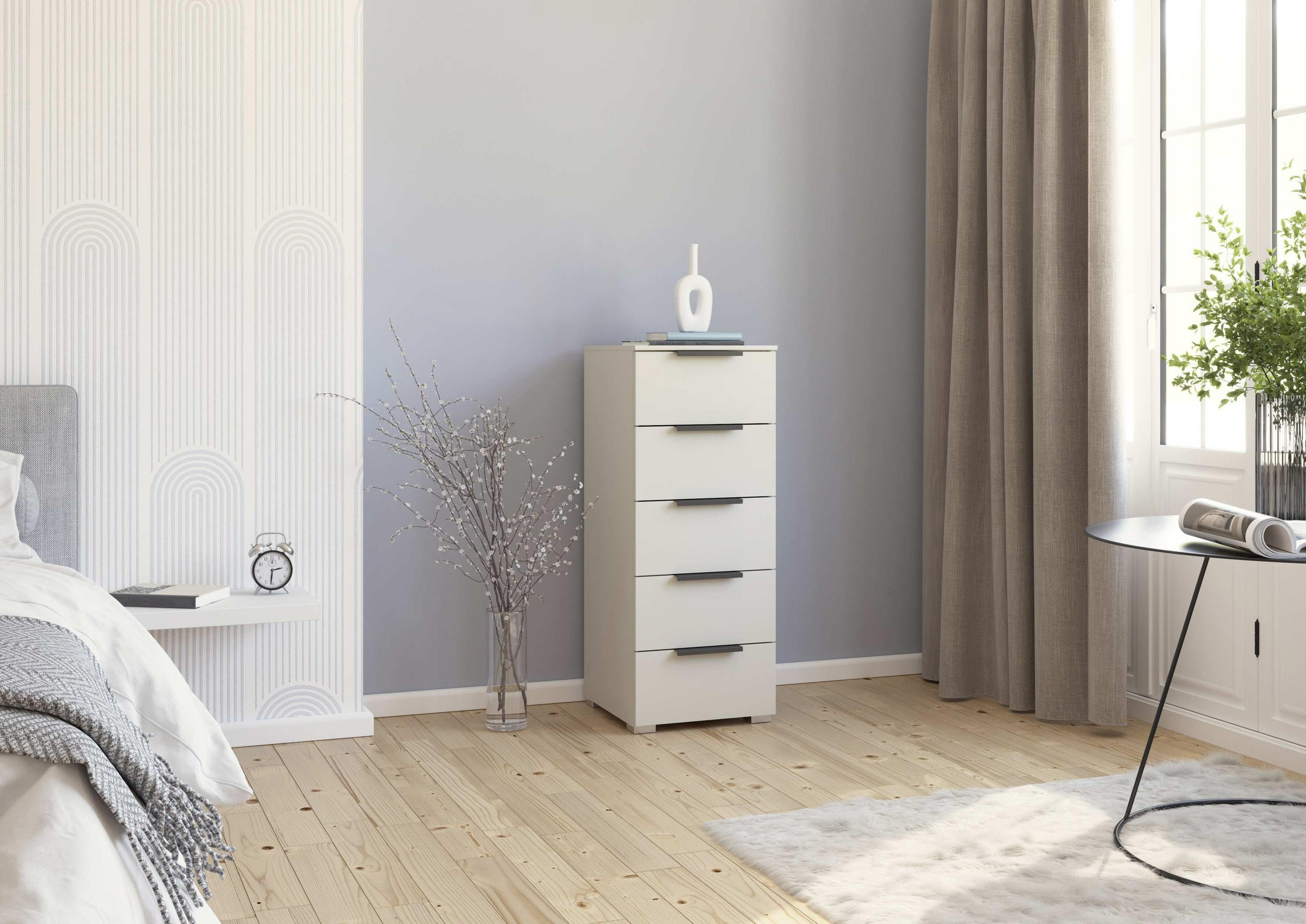 KOMMODE in 40/100/42 cm - Champagner/Graphitfarben, Trend, Holzwerkstoff/Metall (40/100/42cm) - Novel