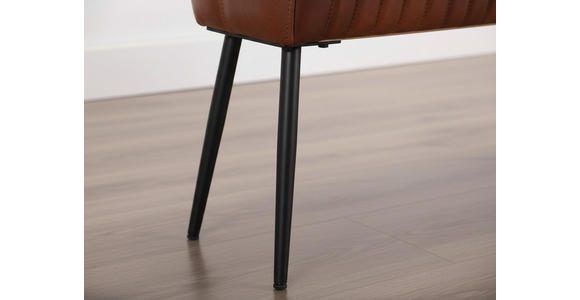 SITZBANK 107/54/32 cm Echtleder Braun, Schwarz  - Schwarz/Braun, LIFESTYLE, Leder/Metall (107/54/32cm) - Landscape