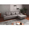 ECKSOFA Hellgrau Kombination Echtleder/Stoff Vliesstoff  - Hellgrau/Schwarz, KONVENTIONELL, Leder/Textil (279/185cm) - Sit & More