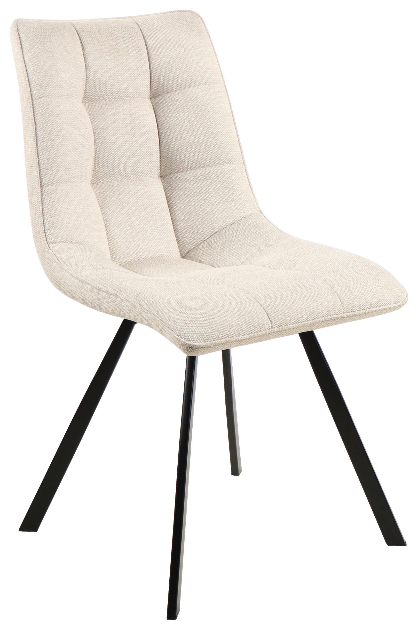 STUHL Leinenoptik Beige, Schwarz  - Beige/Schwarz, Design, Textil/Metall (47/61/86cm) - Xora