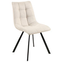 STUHL Leinenoptik Schwarz, Beige  - Beige/Schwarz, Design, Textil/Metall (47/61/86cm) - Xora
