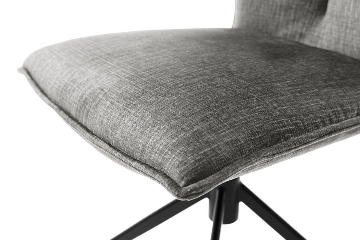STUHL  in Stahl Velours Metall, Textil  - Anthrazit/Schwarz, Design, Textil/Metall (53/88/62cm) - Novel