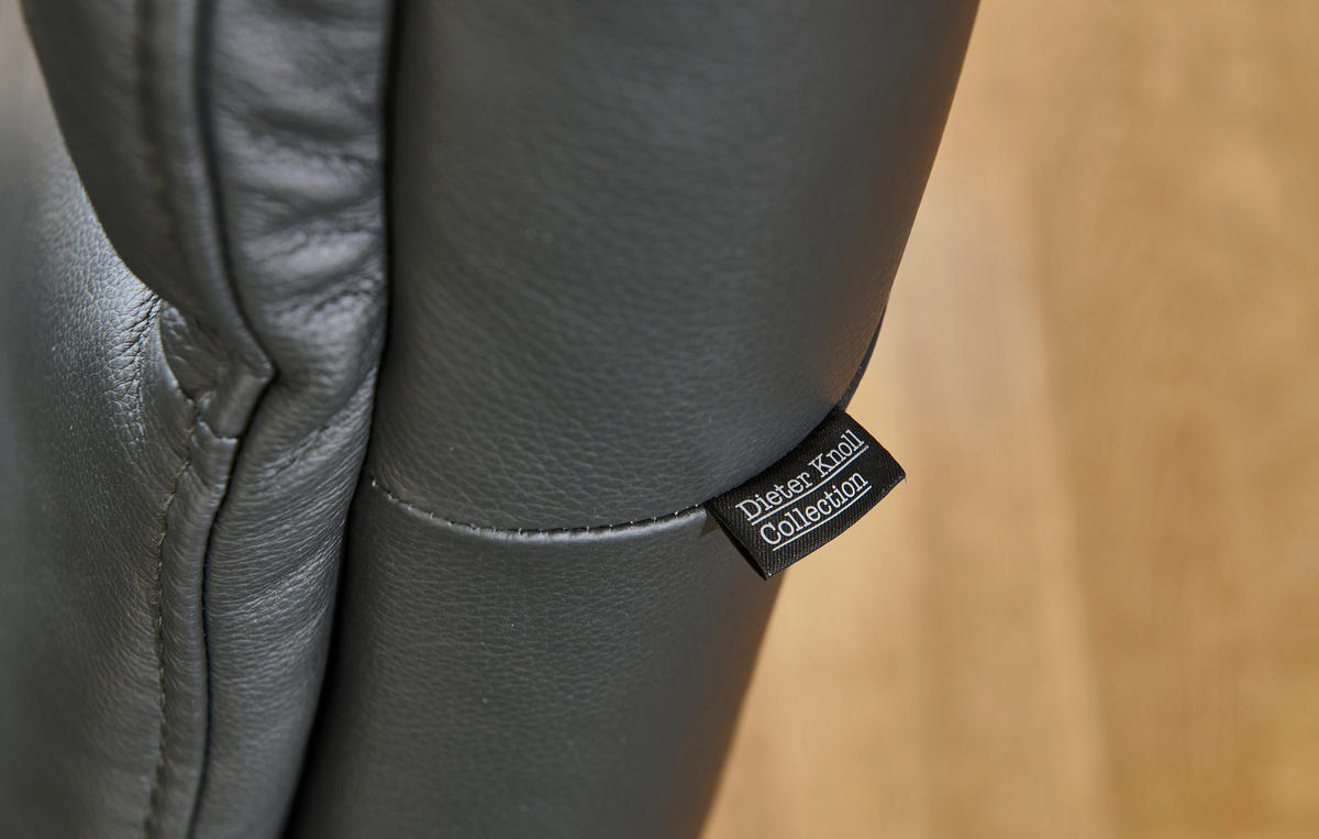 RELAXSESSEL in Leder Anthrazit  - Anthrazit/Silberfarben, KONVENTIONELL, Leder/Metall (71/110/99cm) - Dieter Knoll