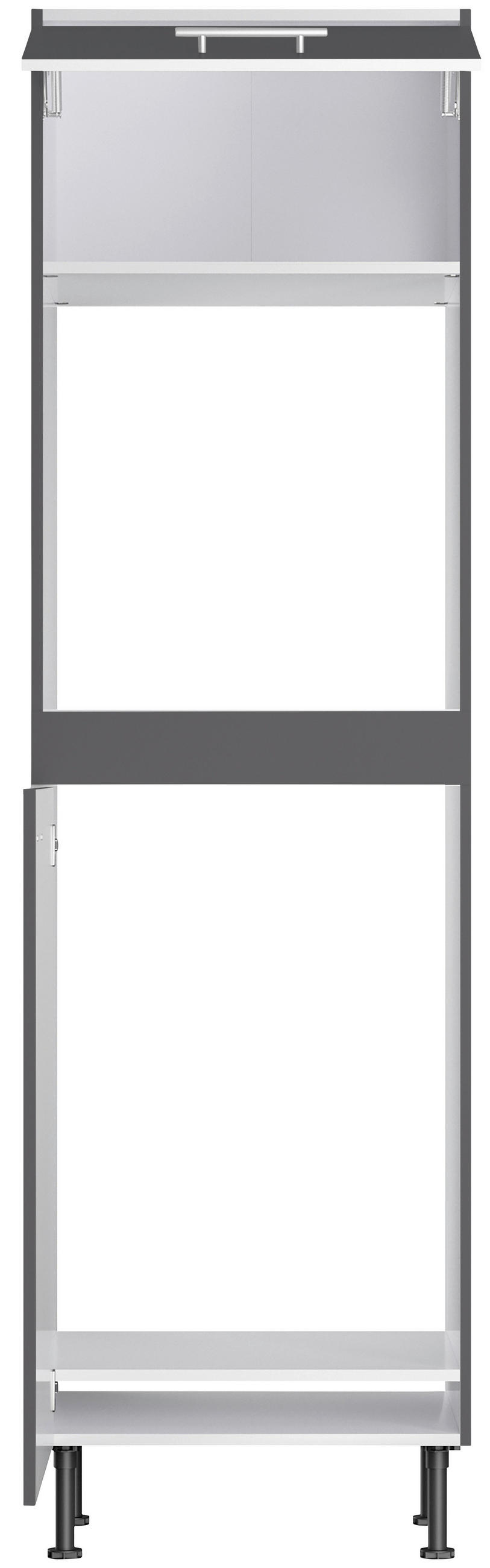 ECKKÜCHE 270/200 cm  in Anthrazit  - Edelstahlfarben/Eichefarben, Basics, Holzwerkstoff/Metall (270/200cm) - Optifit