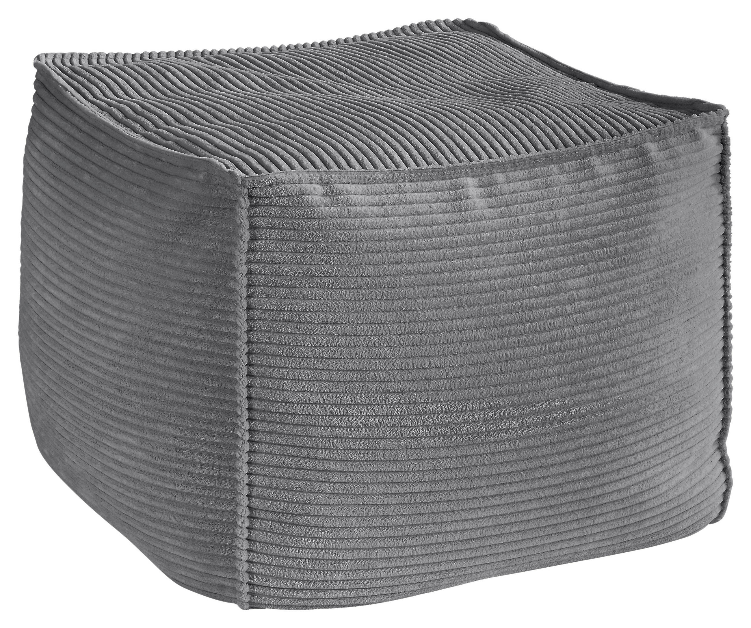 POUF Cord 66/40/66 cm  - Dunkelgrau, KONVENTIONELL, Textil (66/40/66cm) - Hom`in