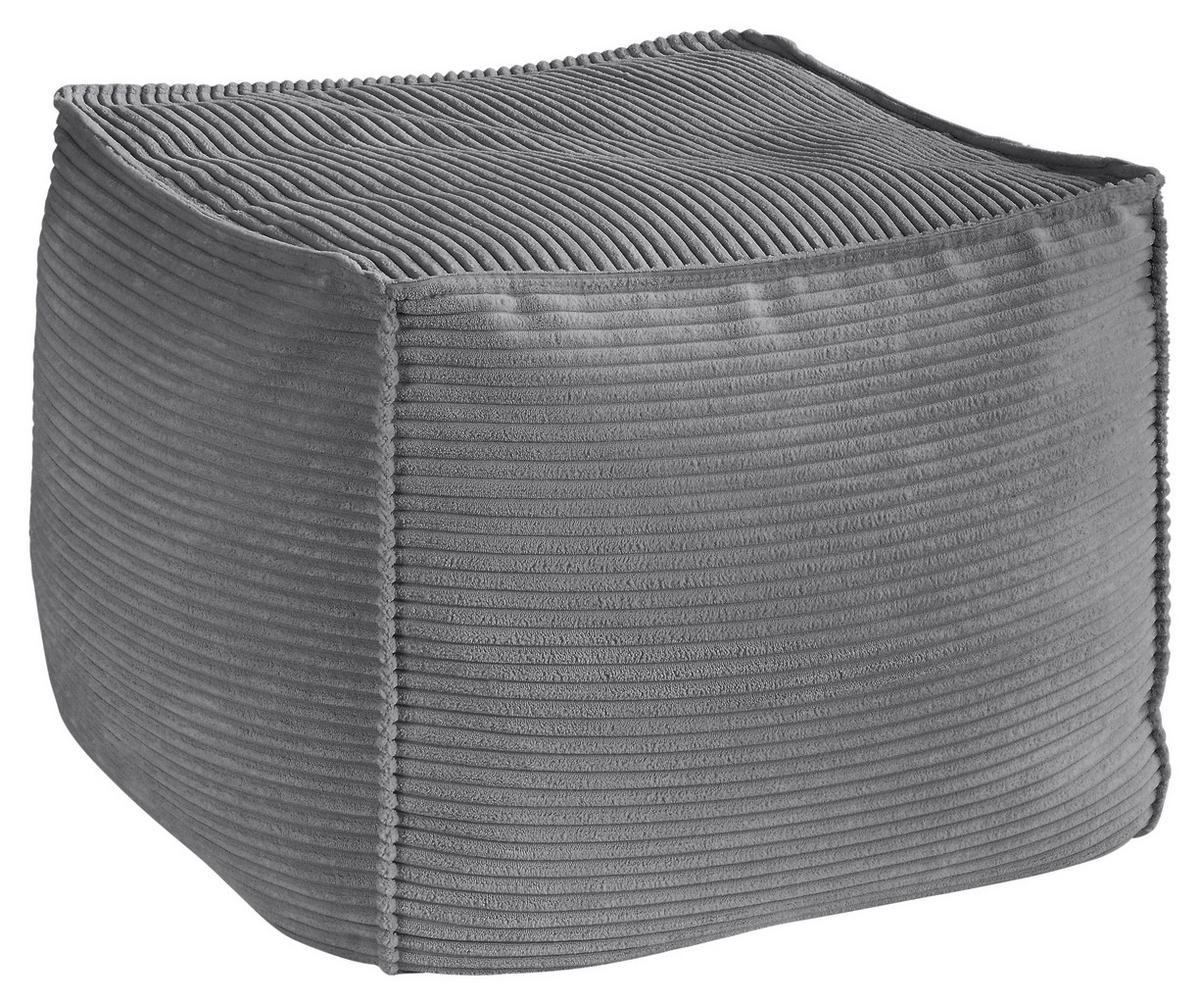 POUF Cord 66/40/66 cm  - Dunkelgrau, KONVENTIONELL, Textil (66/40/66cm) - Hom`in
