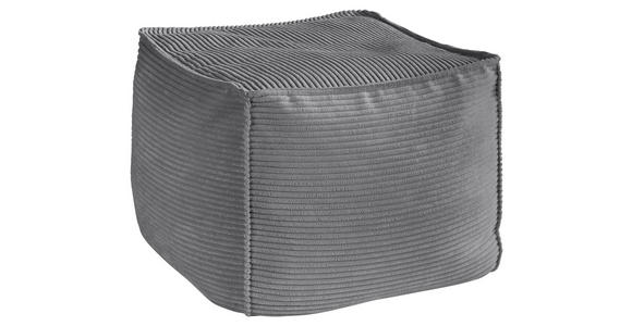 POUF Cord 66/40/66 cm  - Dunkelgrau, KONVENTIONELL, Textil (66/40/66cm) - Hom`in