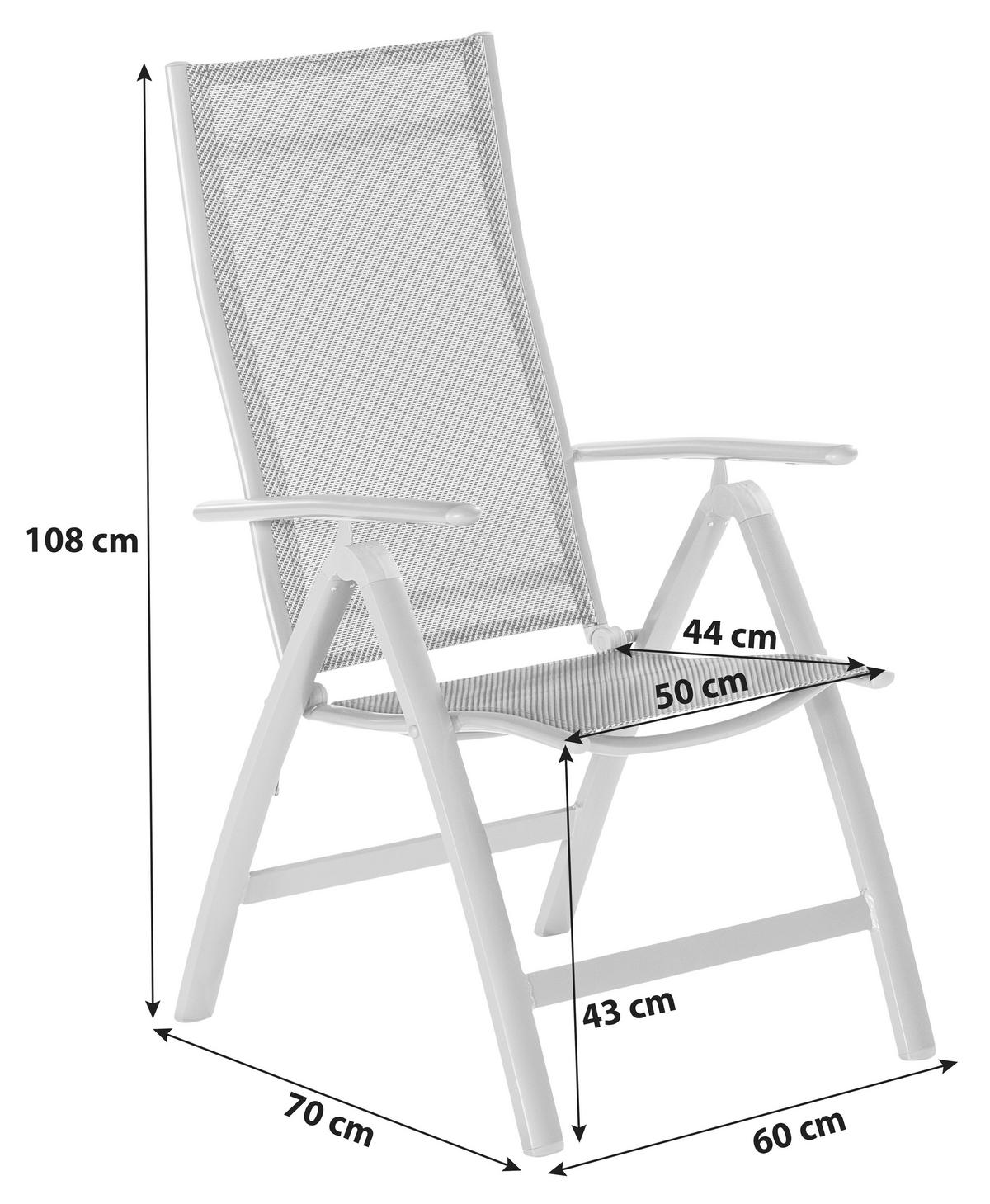 Gartenklappsessel 2er-Set Aluminium Silberfarben, Taupe  - Taupe/Silberfarben, KONVENTIONELL, Textil/Metall (60/108/70cm) - Gardenson