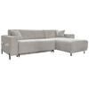 ECKSOFA Beige Cord  - Beige/Schwarz, Textil/Metall (260/165cm) - MID.YOU