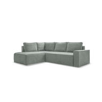 KUTNA GARNITURA tekstil  zelena   - bijela/siva, Design, tekstil/plastika (194/246cm) - MID.YOU