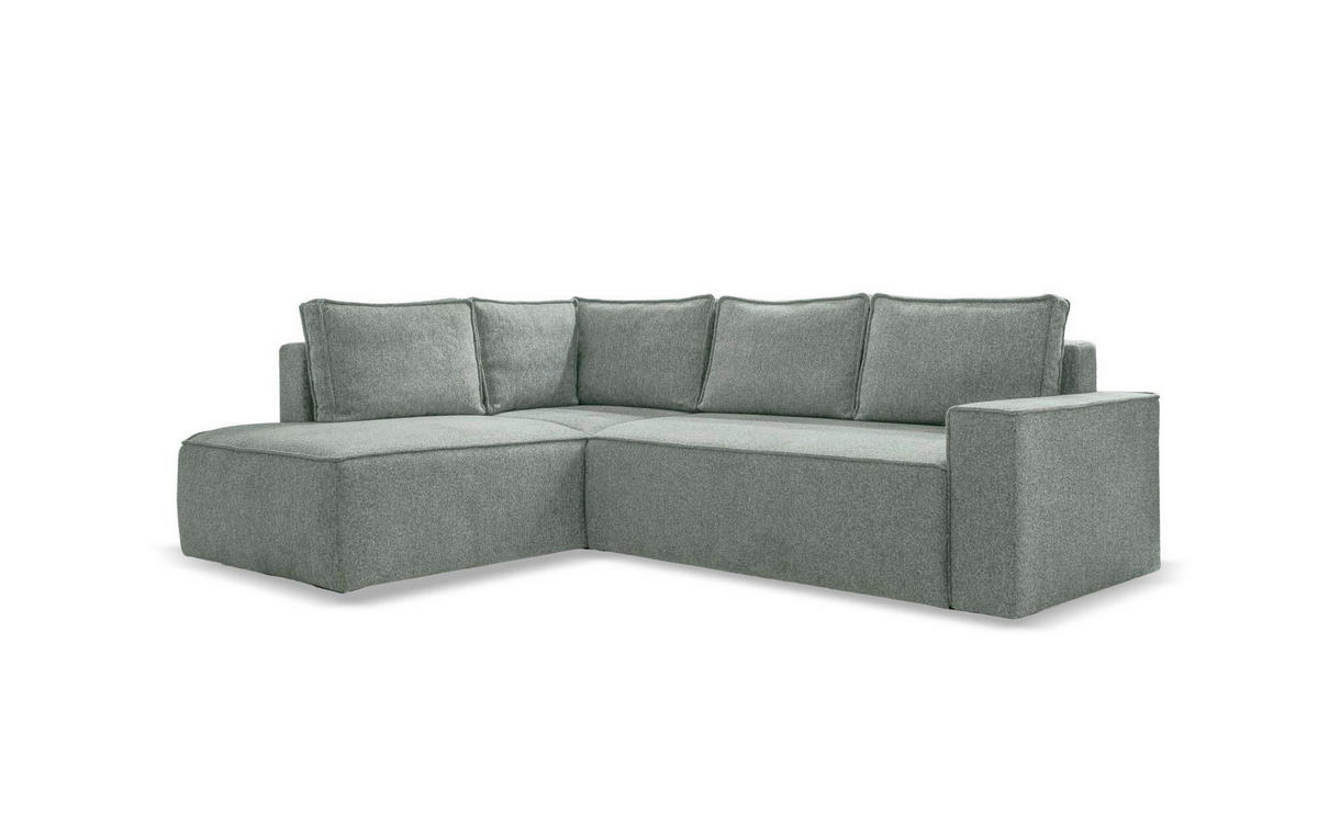 KUTNA GARNITURA tekstil  zelena   - bijela/siva, Design, tekstil/plastika (194/246cm) - MID.YOU