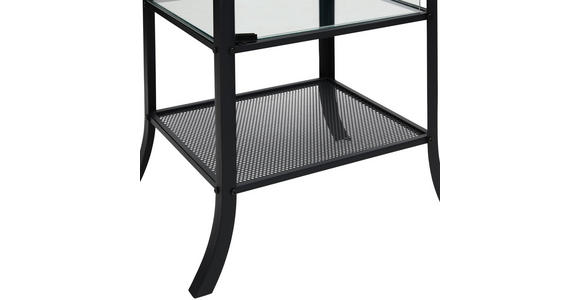 VITRINE  in Schwarz, Transparent  - Transparent/Schwarz, Basics, Glas/Metall (45/180/40cm) - Xora