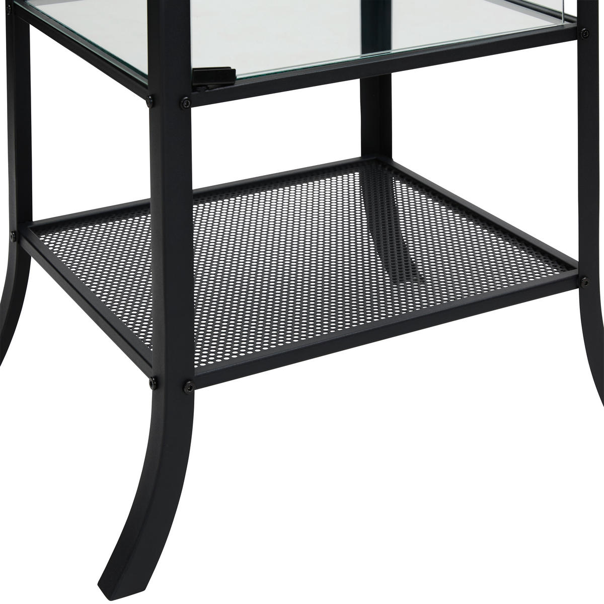 VITRINESchwarz, Transparent  - Transparent/Schwarz, Basics, Glas/Metall (45/180/40cm) - Xora