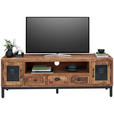LOWBOARD  in 160/55/40 cm  - Schwarz/Braun, LIFESTYLE, Holz/Metall (160/55/40cm) - Landscape
