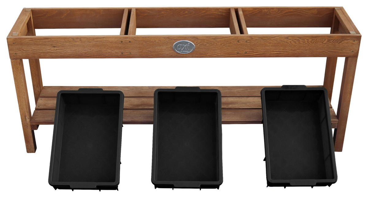 SAND- UND WASSERTISCH Holz, Kunststoff Braun, Schwarz  - Blau/Schwarz, KONVENTIONELL, Holz/Kunststoff (124/50/27cm) - Ambia Garden