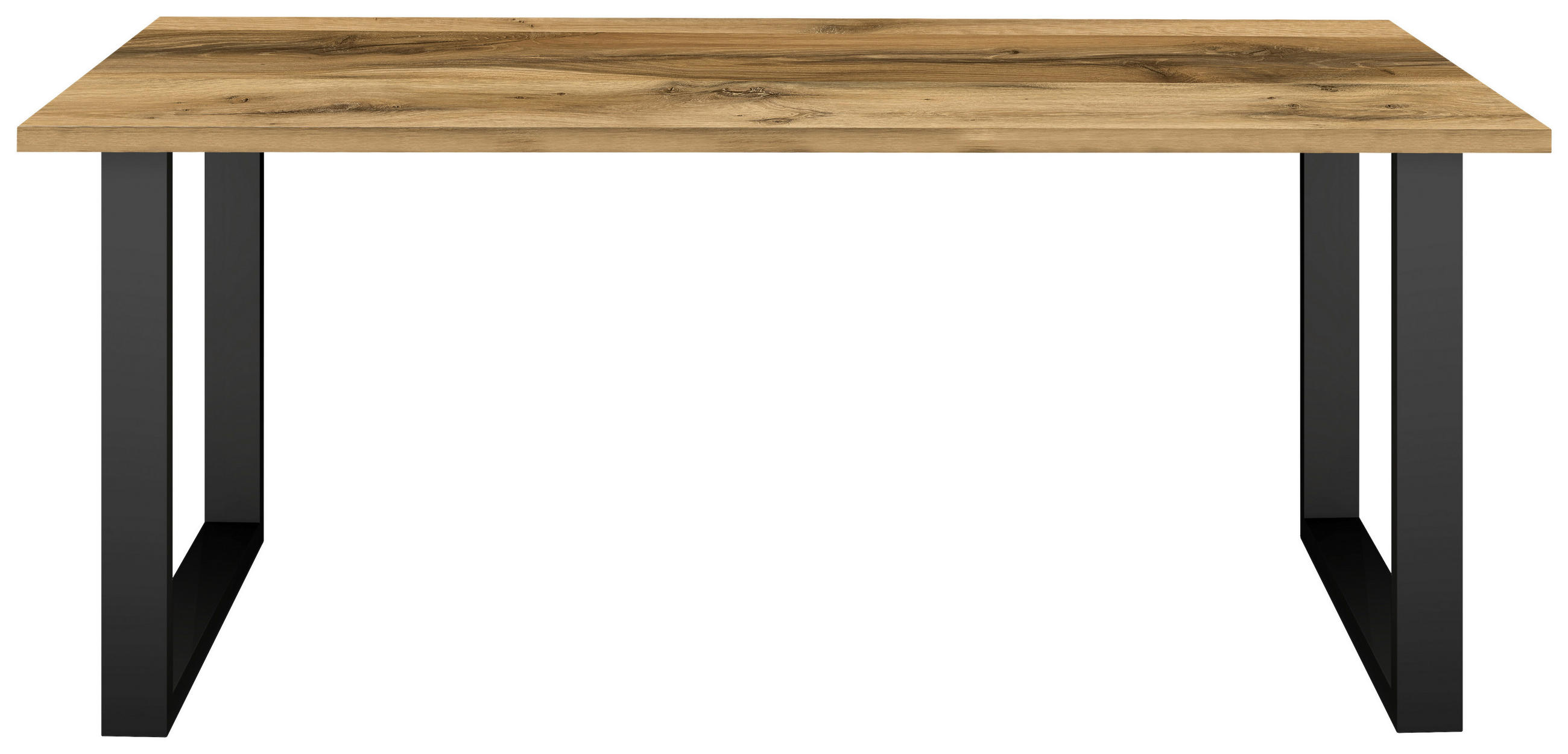 ESSTISCH rechteckig Schwarz, Plankeneiche  - Plankeneiche/Schwarz, MODERN, Holzwerkstoff/Metall (140/90/78cm) - Livetastic