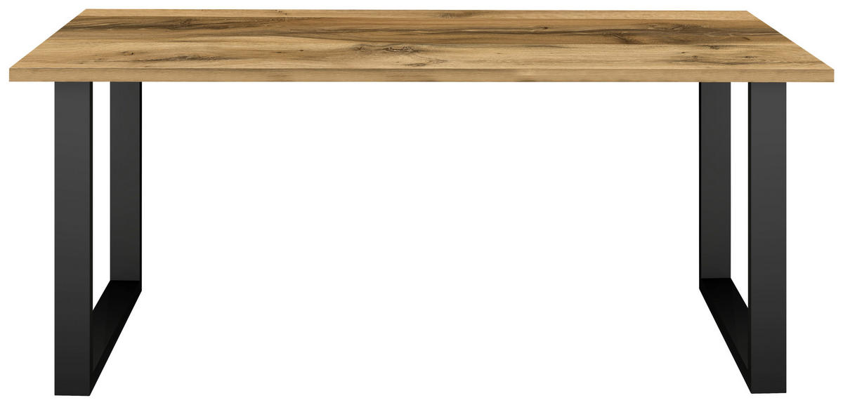 ESSTISCH in Metall, Holzwerkstoff 140/90/78 cm   - Plankeneiche/Schwarz, MODERN, Holzwerkstoff/Metall (140/90/78cm) - Livetastic