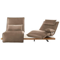 2-SITZER-SOFA Echtleder Greige  - Greige/Eichefarben, Natur, Leder/Holz (240/63/115cm) - Koinor