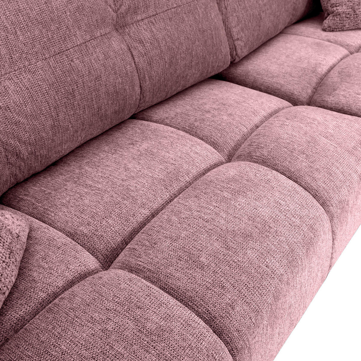 ECKSOFA  in Flachgewebe Altrosa  - Schwarz/Altrosa, KONVENTIONELL, Textil/Metall (295/180cm) - Carryhome