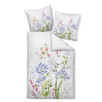 POSTELJNINA MODERN ART 135/200 cm mako saten zelena, večbarvno, bela  - zelena/bela, Konvencionalno, tekstil (135/200cm) - Janine