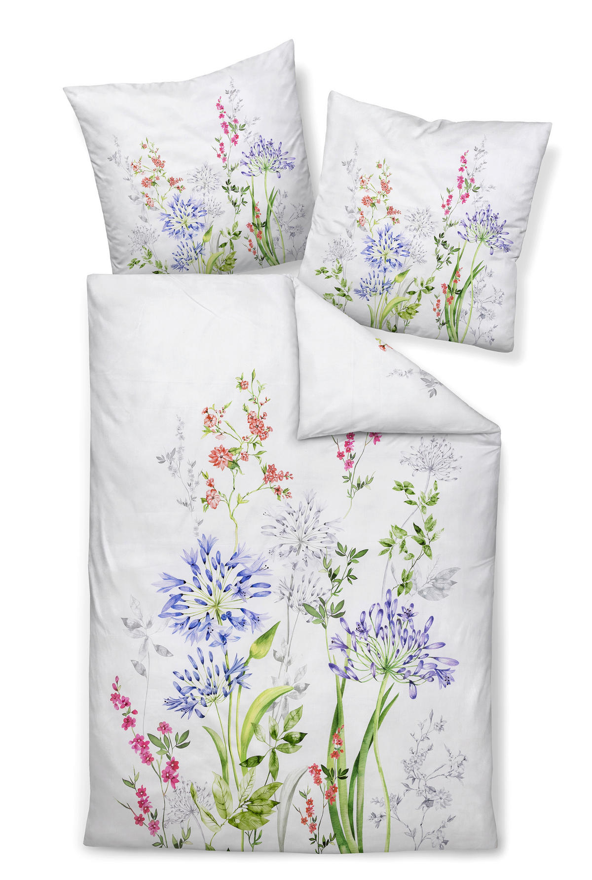 POSTELJNINA MODERN ART 135/200 cm mako saten zelena, večbarvno, bela  - zelena/bela, Konvencionalno, tekstil (135/200cm) - Janine