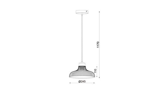 HÄNGELEUCHTE 24,5/117 cm - Klar, Trend, Glas/Metall (24,5/117cm) - Novel