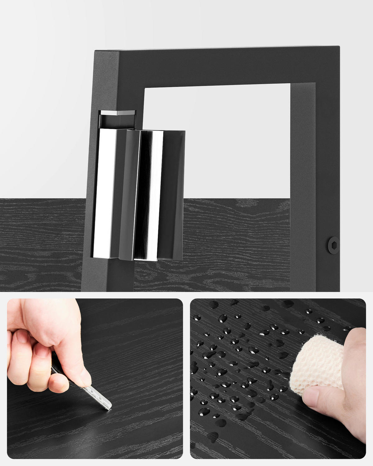 BÜCHERWAND Schwarz  - Schwarz, Basics, Holzwerkstoff/Metall (33,8/170/30cm) - Boxxx