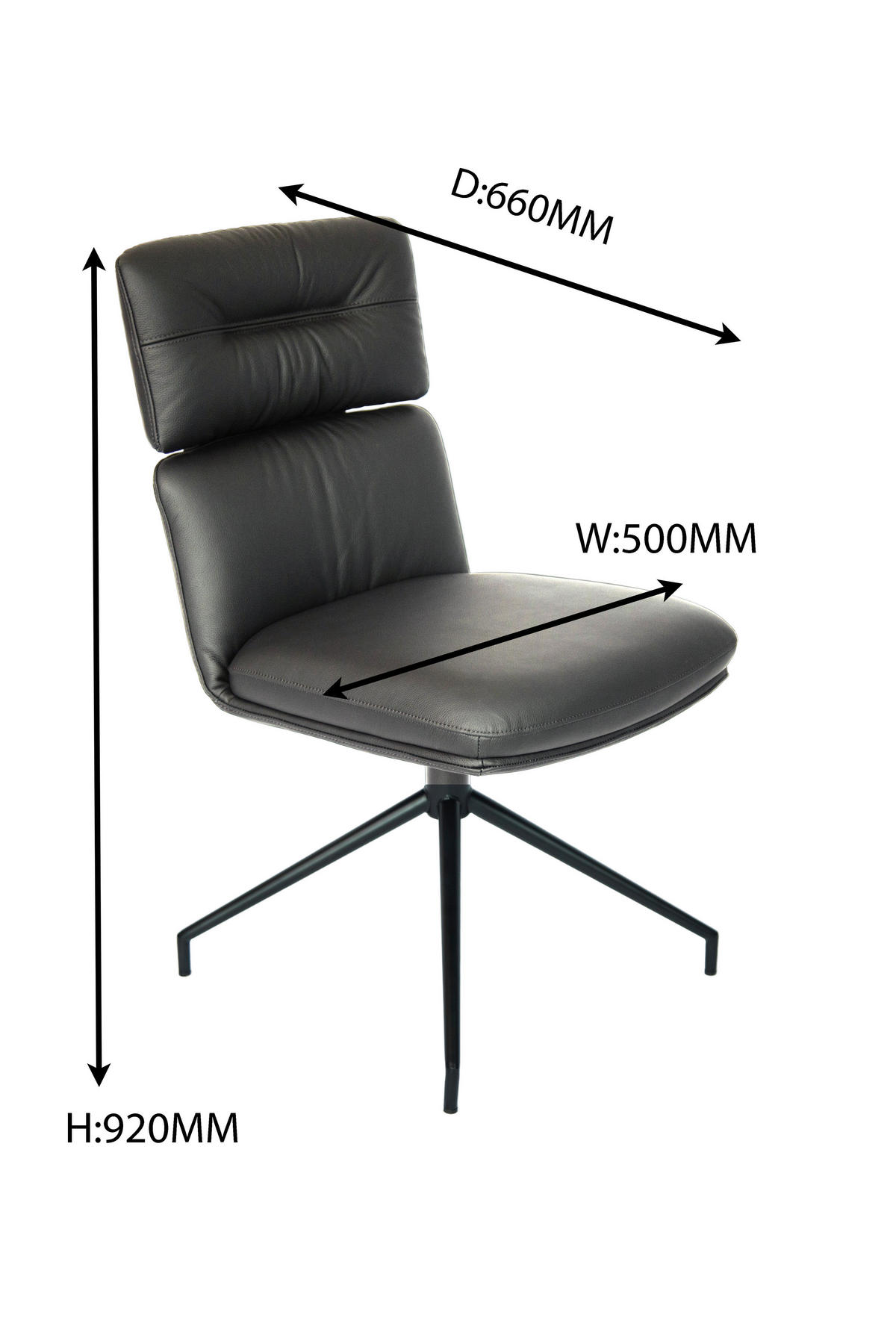 STOLIČKA, čierna - čierna, Design, kov/koža (50/92/64,5cm) - Dieter Knoll