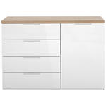 KOMMODE  in 120/83/44 cm  - Weiß Hochglanz/Schwarz, Basics, Holzwerkstoff/Kunststoff (120/83/44cm) - Carryhome