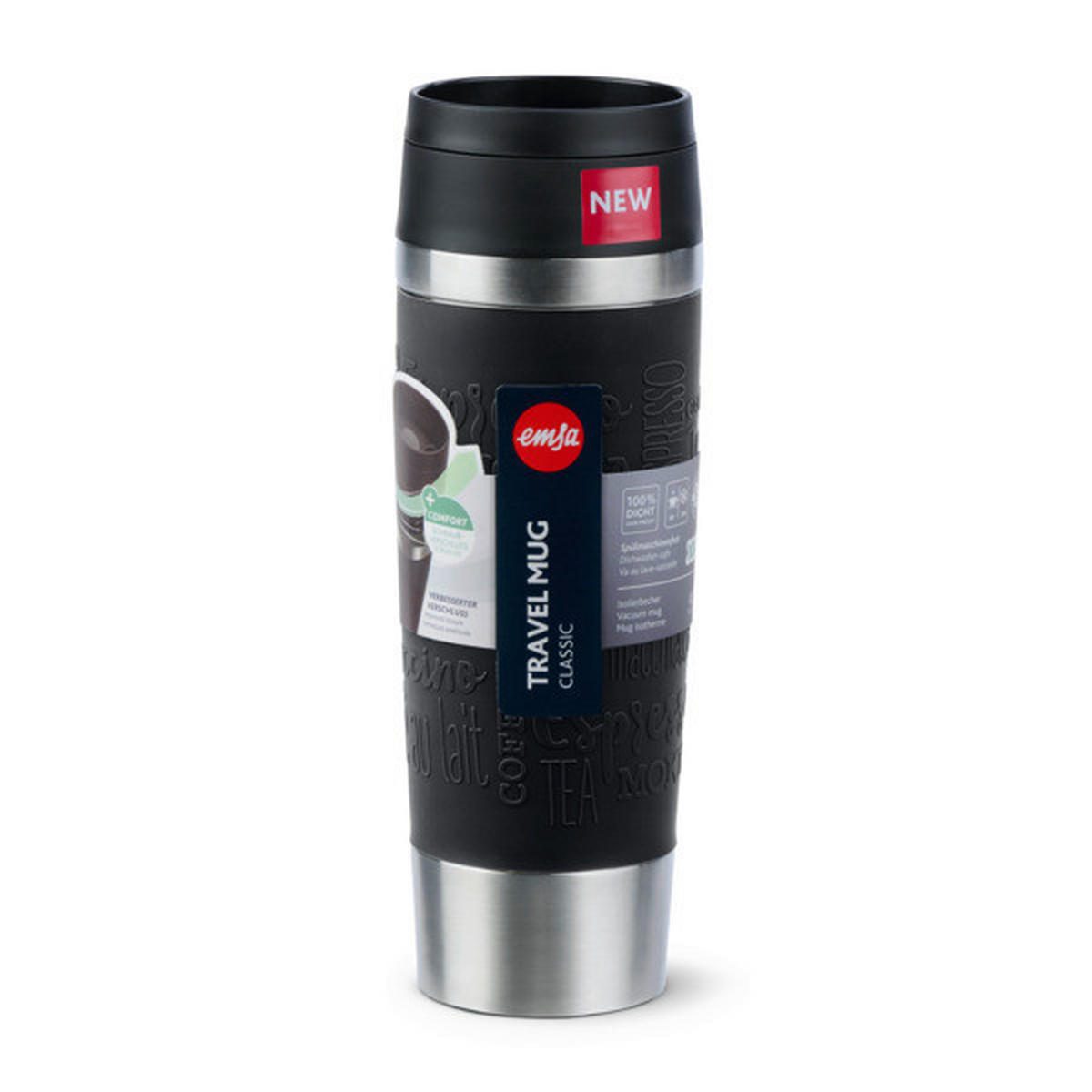 THERMOBECHER TRAVEL MUG 0,5 L  - Basics, Kunststoff/Metall (0,5l) - Emsa