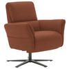 RELAXSESSEL Echtleder Relaxfunktion, Kopfteilverstellung, Nackenkissen    - Cognac/Schwarz, Design, Leder/Metall (81/118/82cm) - Schöner Wohnen