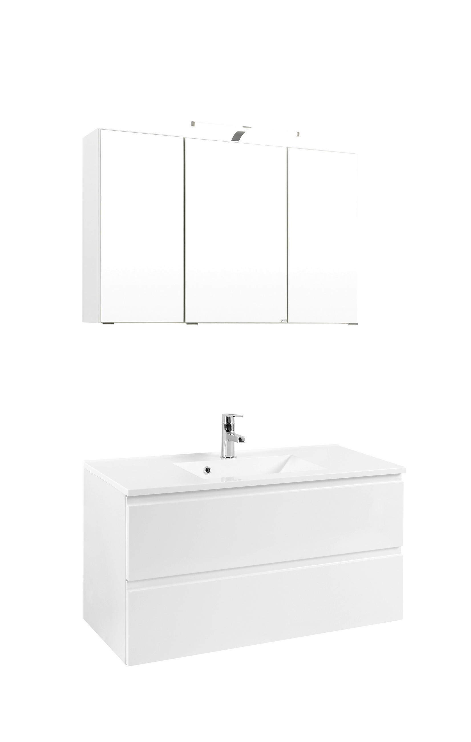 BADEZIMMER  in 100 cm  - Weiss, Design, Holzwerkstoff (100cm) - Held