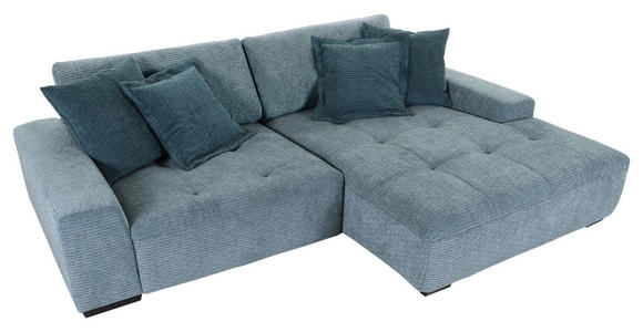 ECKSOFA  in Flachgewebe Blau, Petrol  270/190 cm  - Blau/Petrol, KONVENTIONELL, Holz/Textil (270/190cm) - Carryhome