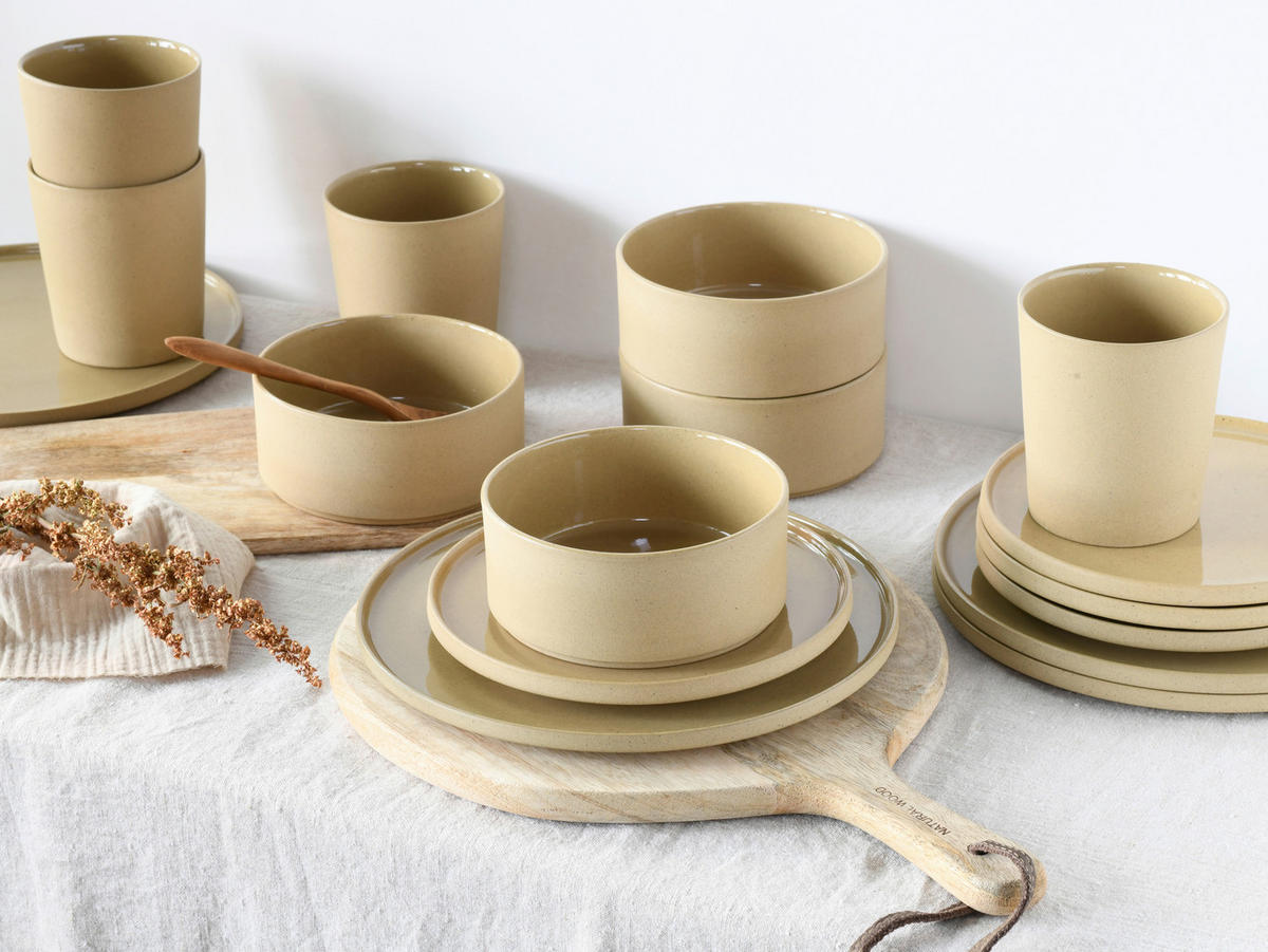 DESSERTTELLERSET Beige 4-teilig Futuro  - Beige, Basics, Keramik (21,5/21,55/13cm) - Creatable