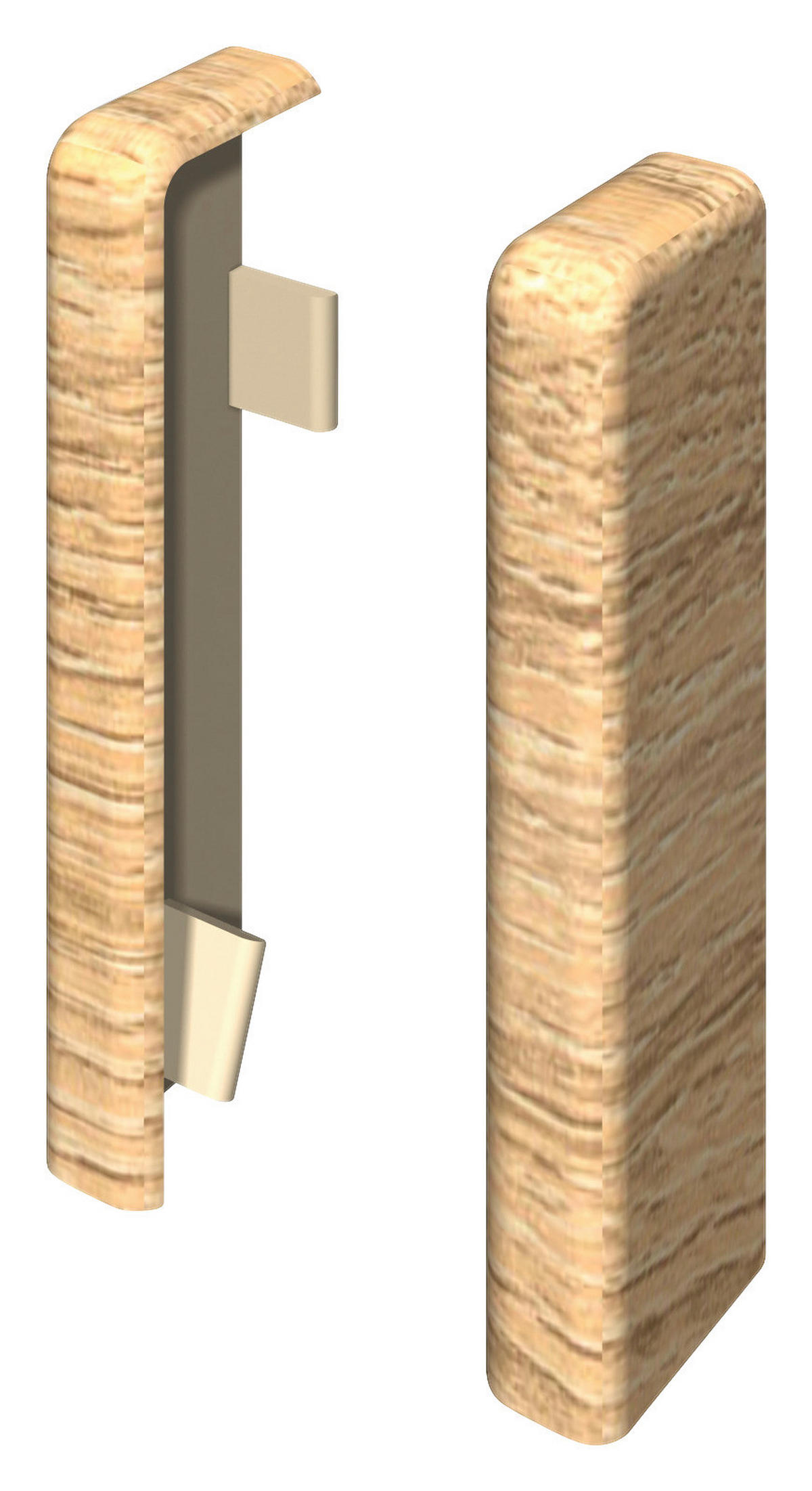 SOCKELLEISTENENDSTÜCK Braun, Eichefarben  - Eichefarben/Braun, Basics, Kunststoff (2.2/2.2/5.9cm) - Egger Holzwerkstoffe