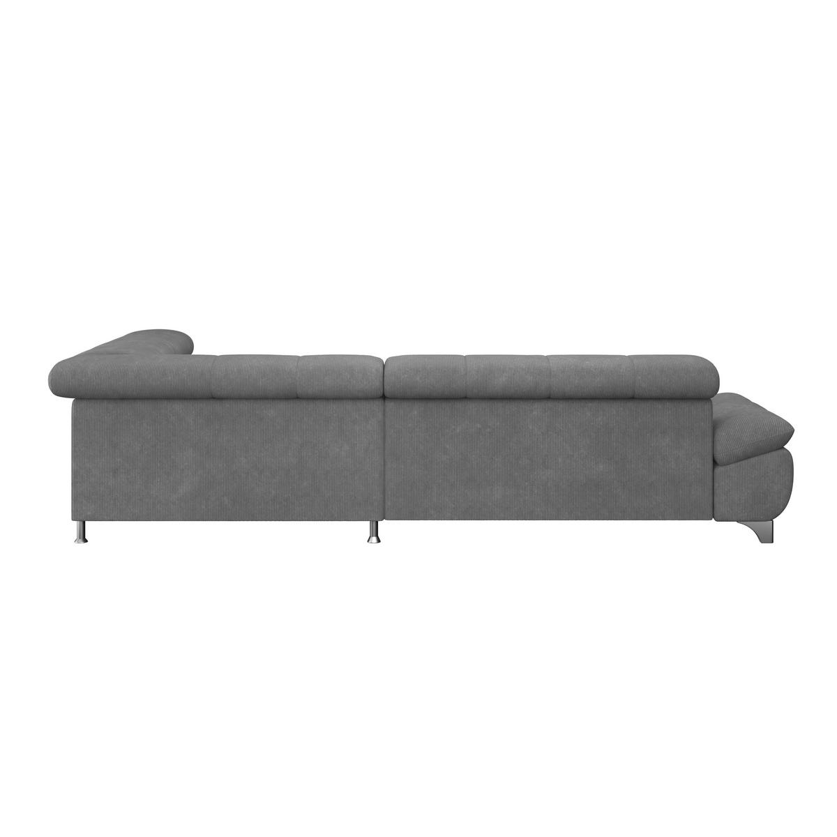 ECKSOFA Anthrazit Chenille  - Chromfarben/Anthrazit, KONVENTIONELL, Textil/Metall (312/234cm) - Livetastic