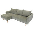ECKSOFA Olivgrün Flachgewebe  - Buchefarben/Olivgrün, KONVENTIONELL, Holz/Textil (144/230cm) - Carryhome