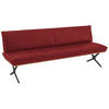 SITZBANK 214/88/66 cm  in Rot, Schwarz  - Rot/Schwarz, Design, Leder/Holz (214/88/66cm) - Koinor