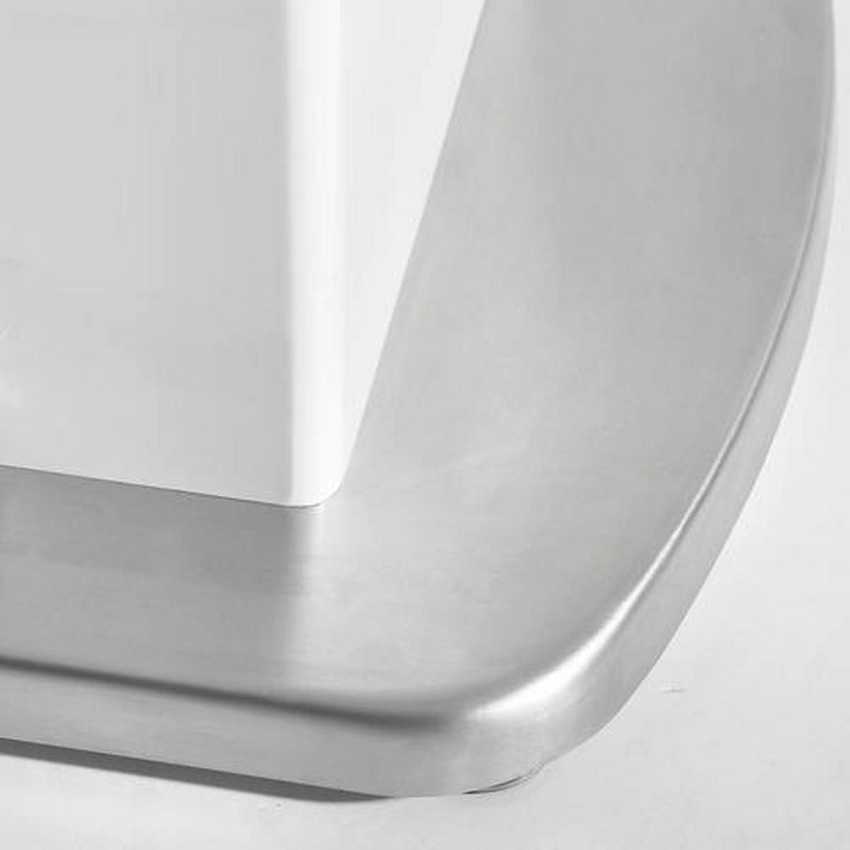 SOFFBORD i metall, glas, trämaterial 135/75/50 cm  - stålfärgad/vit, Design, metall/trämaterial (135/75/50cm) - Livetastic