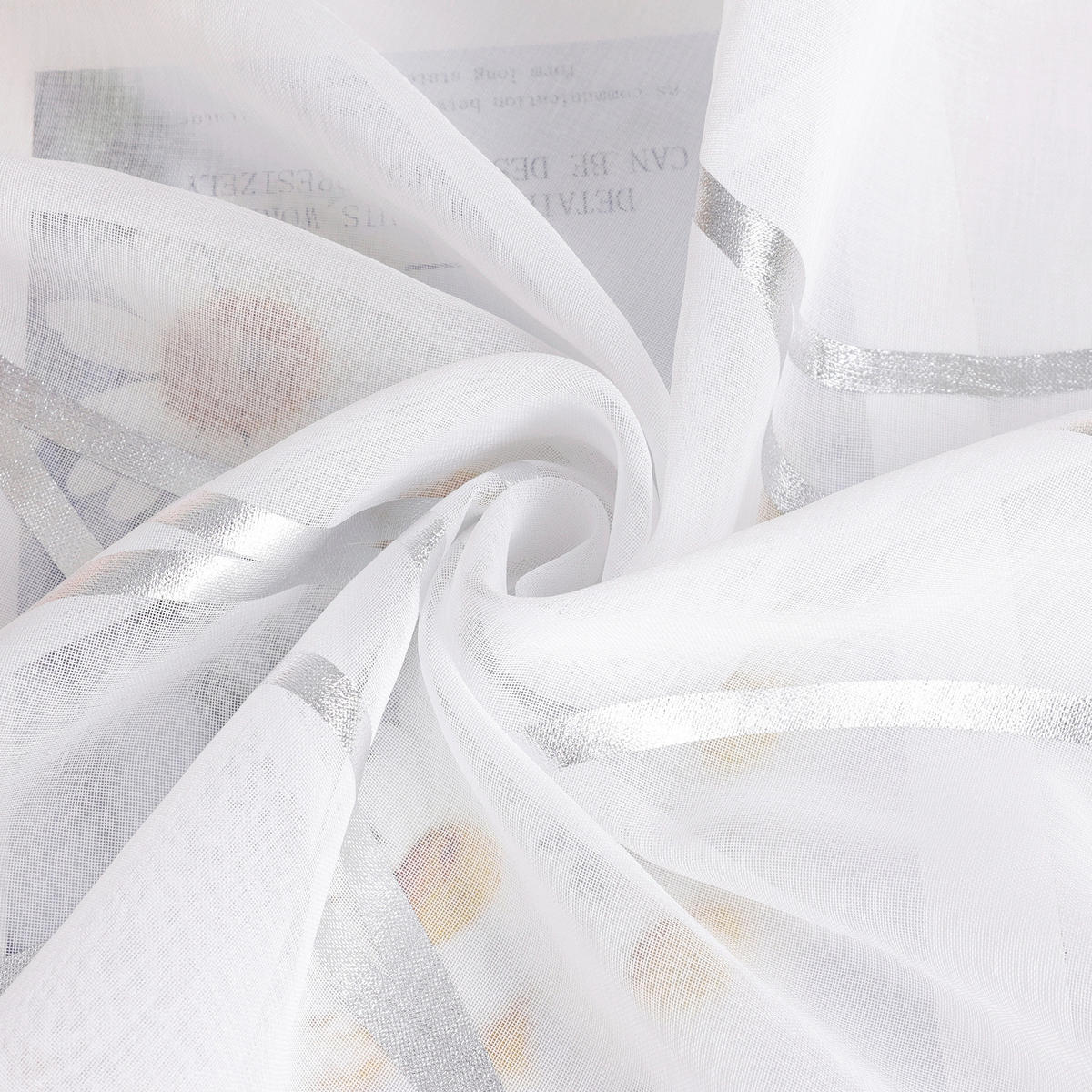 FLÄCHENVORHANG   transparent   57/145 cm  - Weiß Hochglanz/Silberfarben, Basics, Textil (57/145cm) - Joyswahl