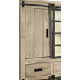 VITRINE  in Hartholz Mangoholz Schwarz, Graubraun  - Graubraun/Schwarz, LIFESTYLE, Glas/Holz (90/180/42cm) - Landscape