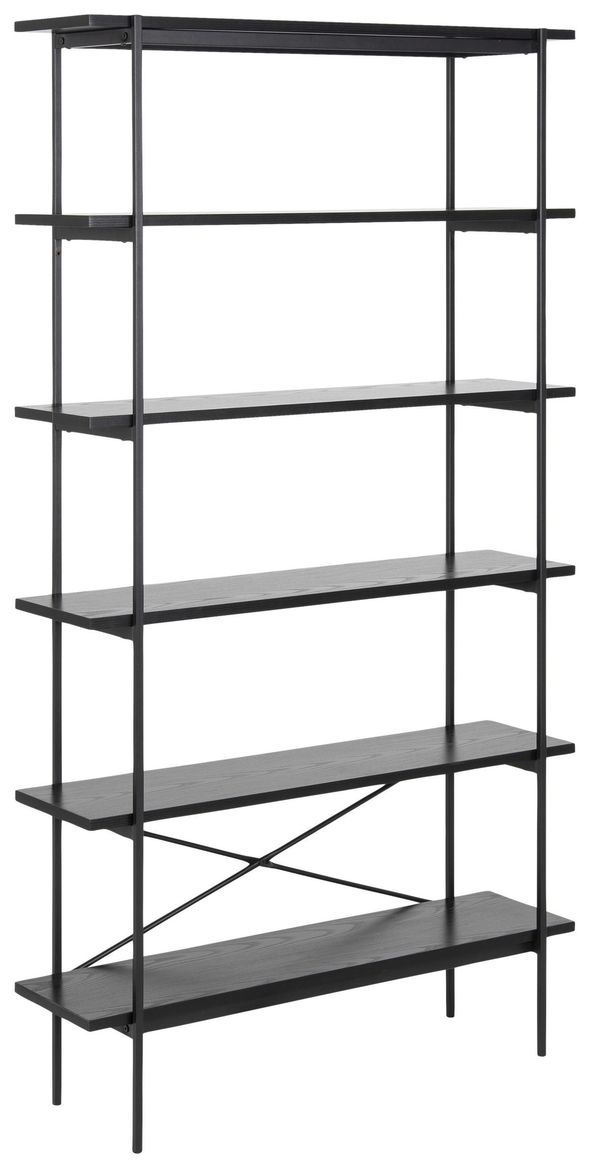 REGAL  94/172/27 cm Schwarz  - Schwarz, Modern, Holzwerkstoff/Metall (94/172/27cm)