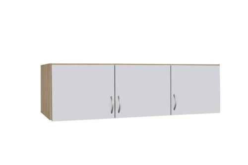 AUFSATZSCHRANK 136/39/54 cm   - Silberfarben/Weiß, Design, Holzwerkstoff/Kunststoff (136/39/54cm) - Boxxx