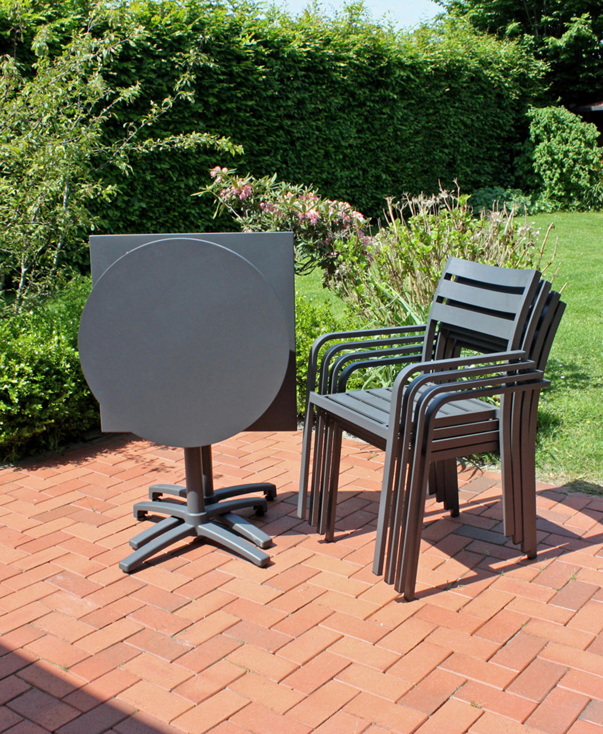 GARTENSET Aluminium  - Anthrazit/Schwarz, Basics, Metall (55/88/63cm) - Gardenson