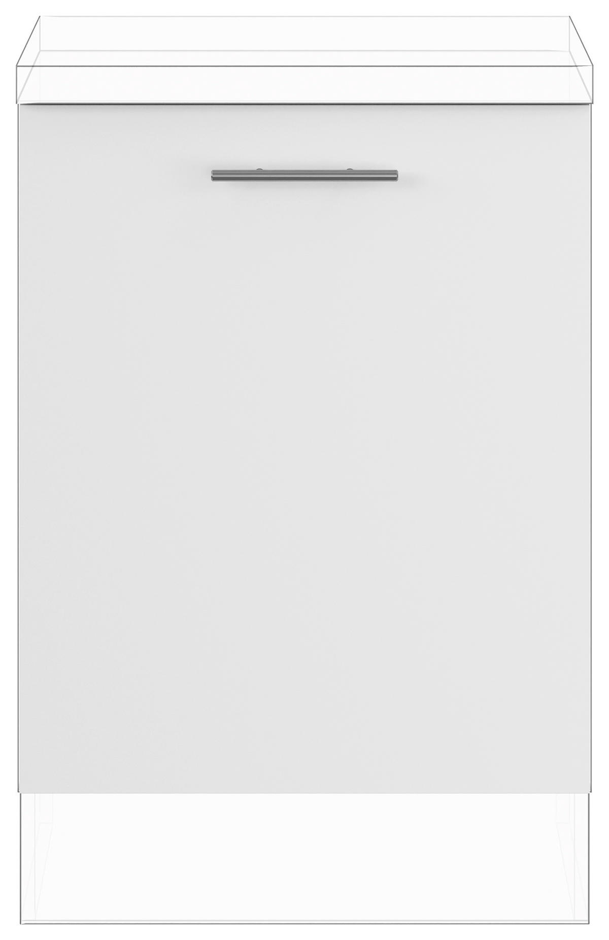 GESCHIRRSPÜLERFRONT 60/71,7/1,6 cm  in Weiß  - Edelstahlfarben/Weiß, Basics, Holzwerkstoff/Metall (60/71,7/1,6cm) - Impuls