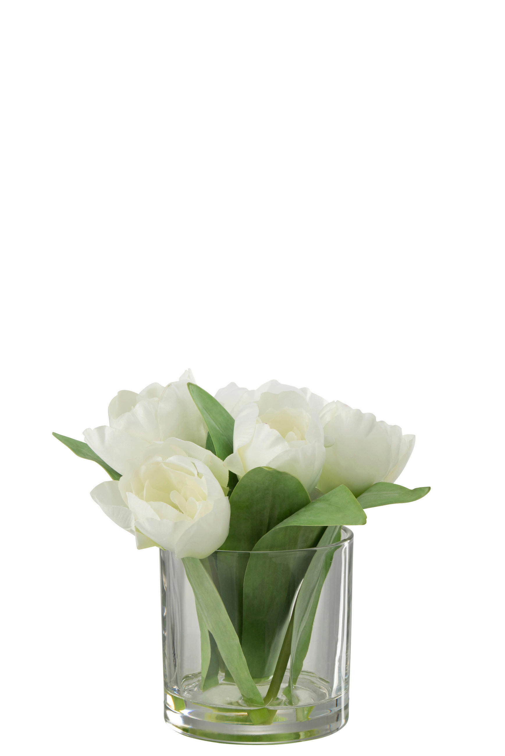 Tulpenstrauß in Glasvase Tulpe  - Transparent/Weiß, Basics, Glas/Kunststoff (17/16/19cm)